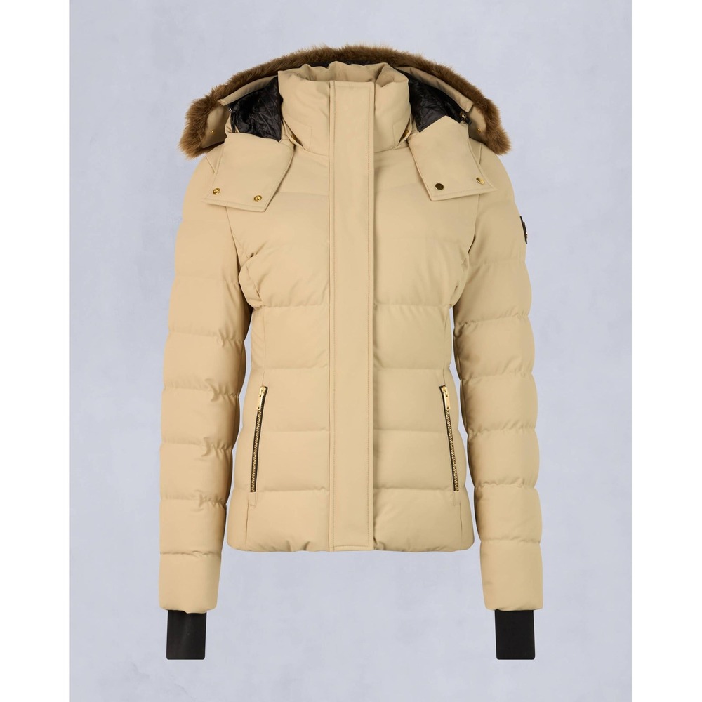 Moose Knuckles NWT Gold Series Betta Shearling Jacket Sand Down Puffer Coat- S